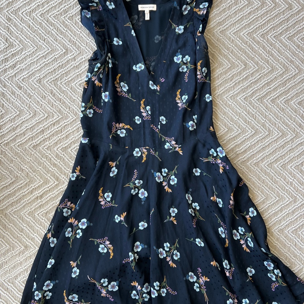 Rebecca Taylor Blue Ruffled A-line Sundress